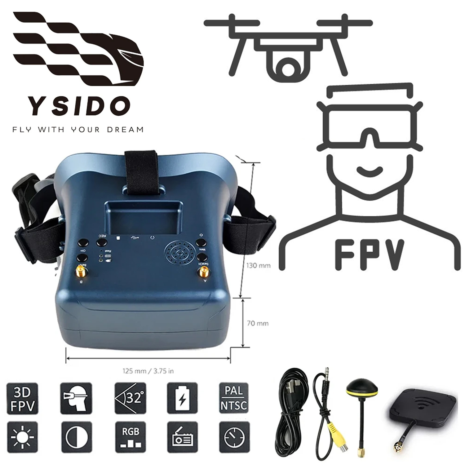 Occhiali FPV 008D 5.8G 40CH 4. - Skyzone Cobra X V2 Fpv Goggles recensione e prezzo